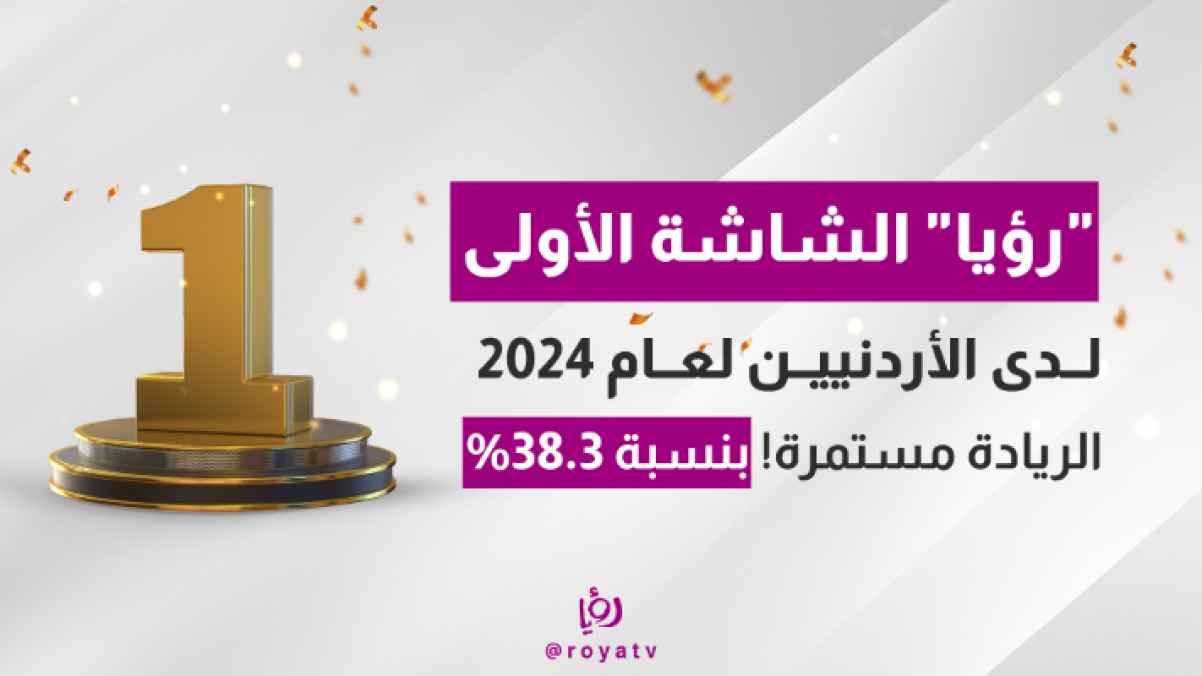 قناة رؤيا تتصدر نسب المشاهدة لعام 2024 لدى الأردنيين