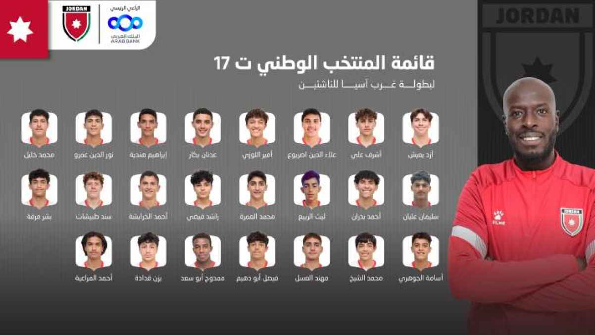 إعلان قائمة "النشامى" لبطولة غرب آسيا للناشئين في العقبة